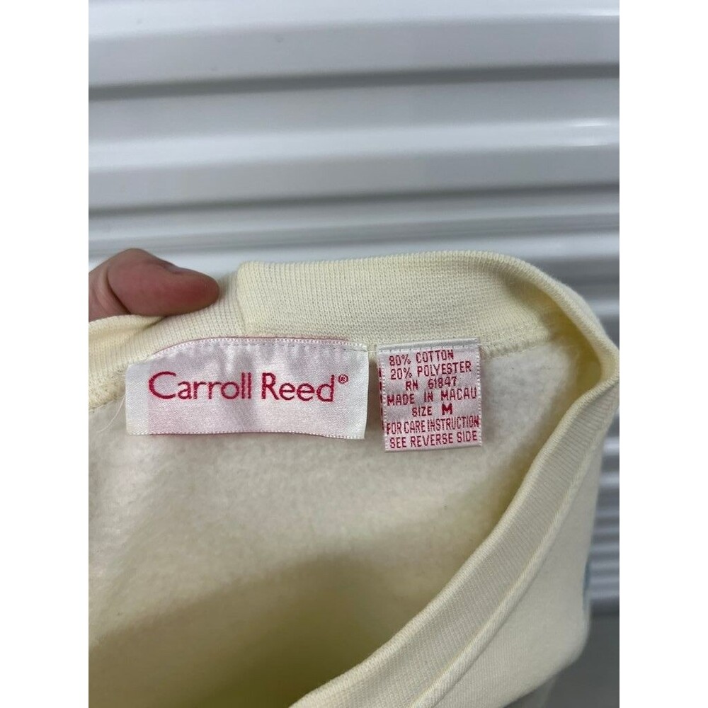 Vintage Carroll Reed Embroidered Cream Sweatshirt - Picture 3 of 4